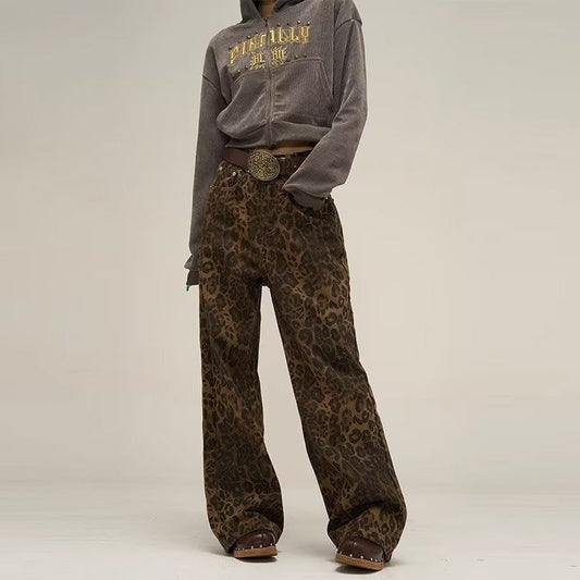 Women's Jeans with Stylish Leopard Print | Trendy