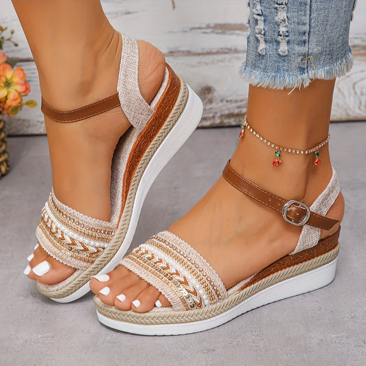 Chic Comfortable Sandals For Women | Wedges With Rhinestones