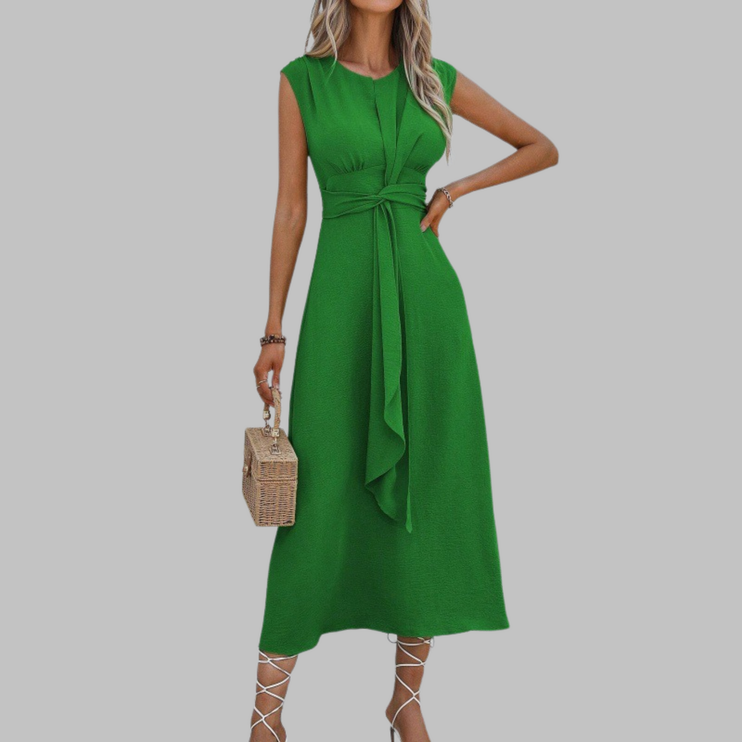 Beautiful Strapless Round Neck Floor Length Dress - Olytrend