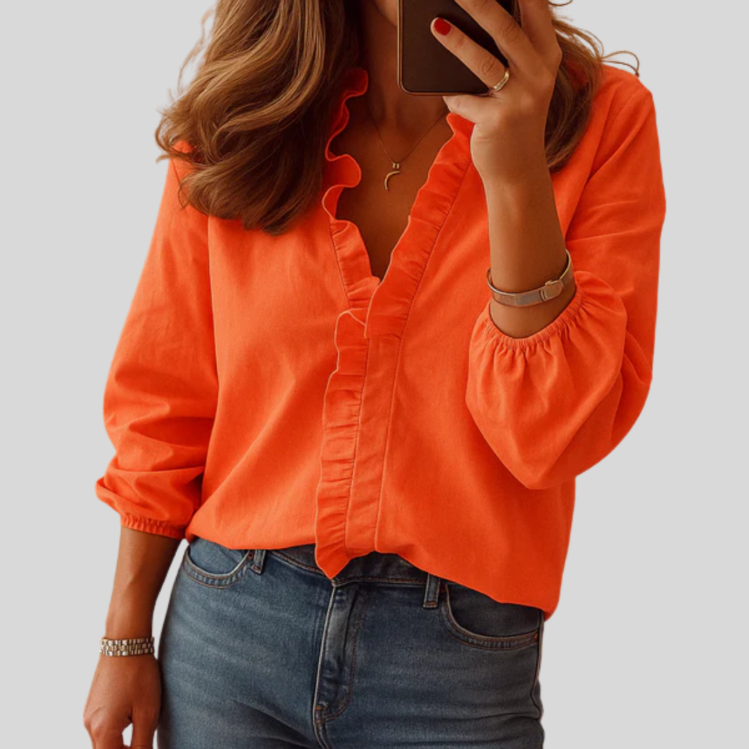 Feminine Gathered Woman Blouse - Olytrend