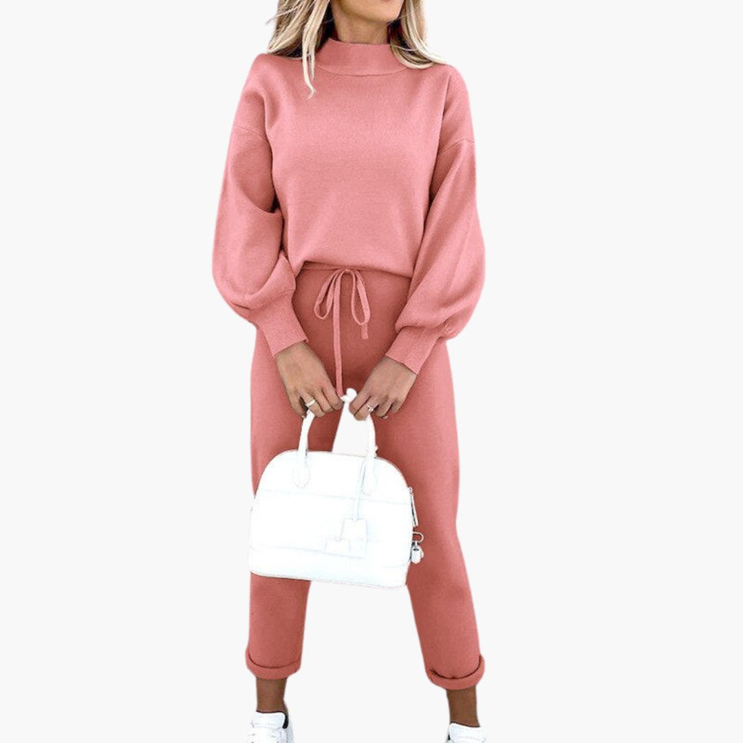 Women's Fleece High Neck Tracksuit Set - Olytrend
