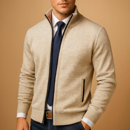 Warm Crew Neck Knitted Men's Cardigan Sweater