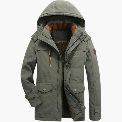 Waterproof Mens Parka Coat with Adjustable Hood