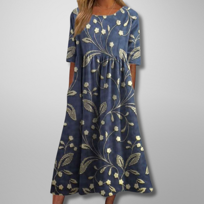Casual Flower Knee Length Dress - Olytrend