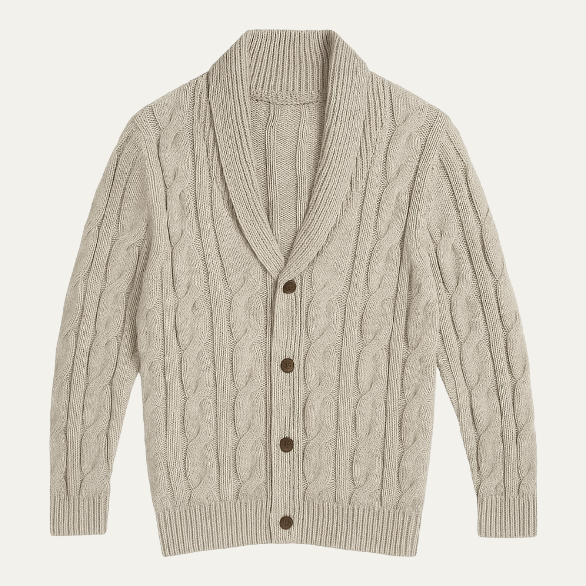 Warm Men's Cable Knit Patterned Cardigan Sweater - Nocini