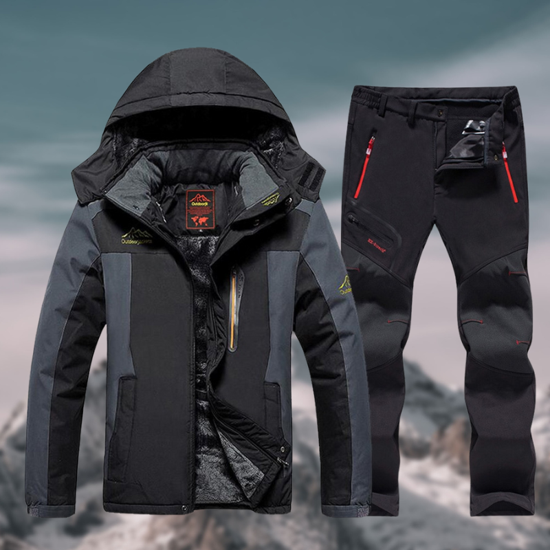 Waterproof and winter-resistant outdoor set for men - jacket and pants