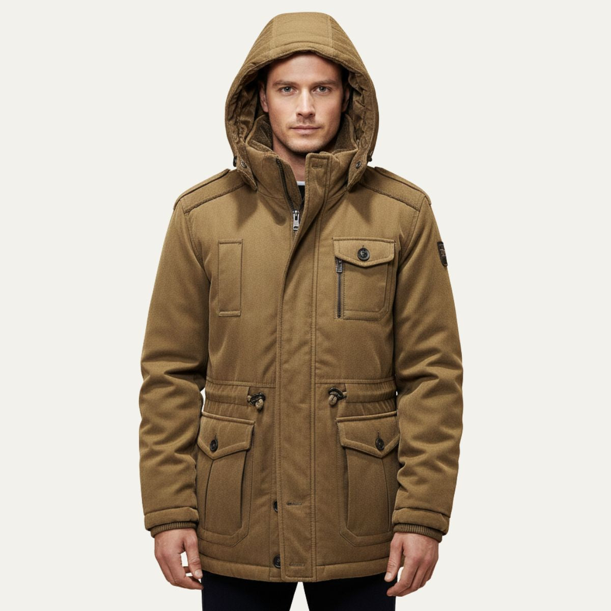 Warm Waterproof Men's Winter Coat with Hood