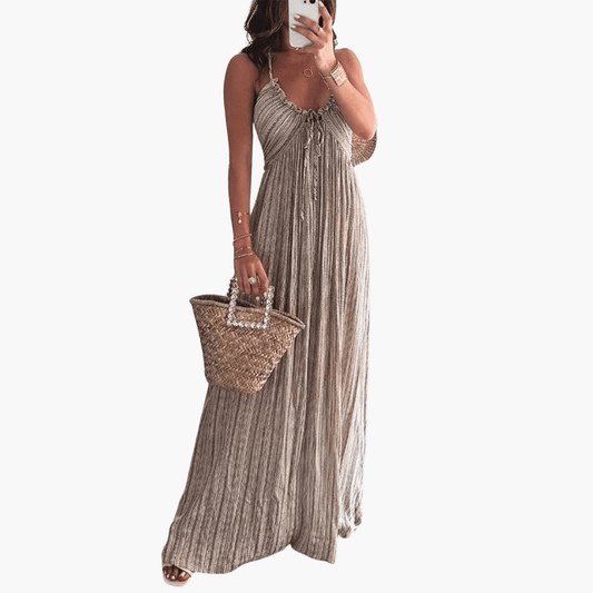 Casual Floral Maxi Dress for Women - Summer Holiday Dress - Olytrend