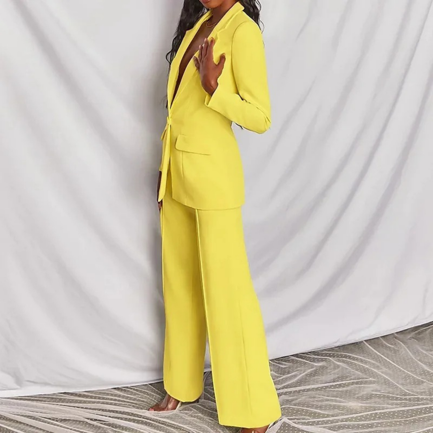 Women's Bina Blazer and Pants Set, Long Sleeve