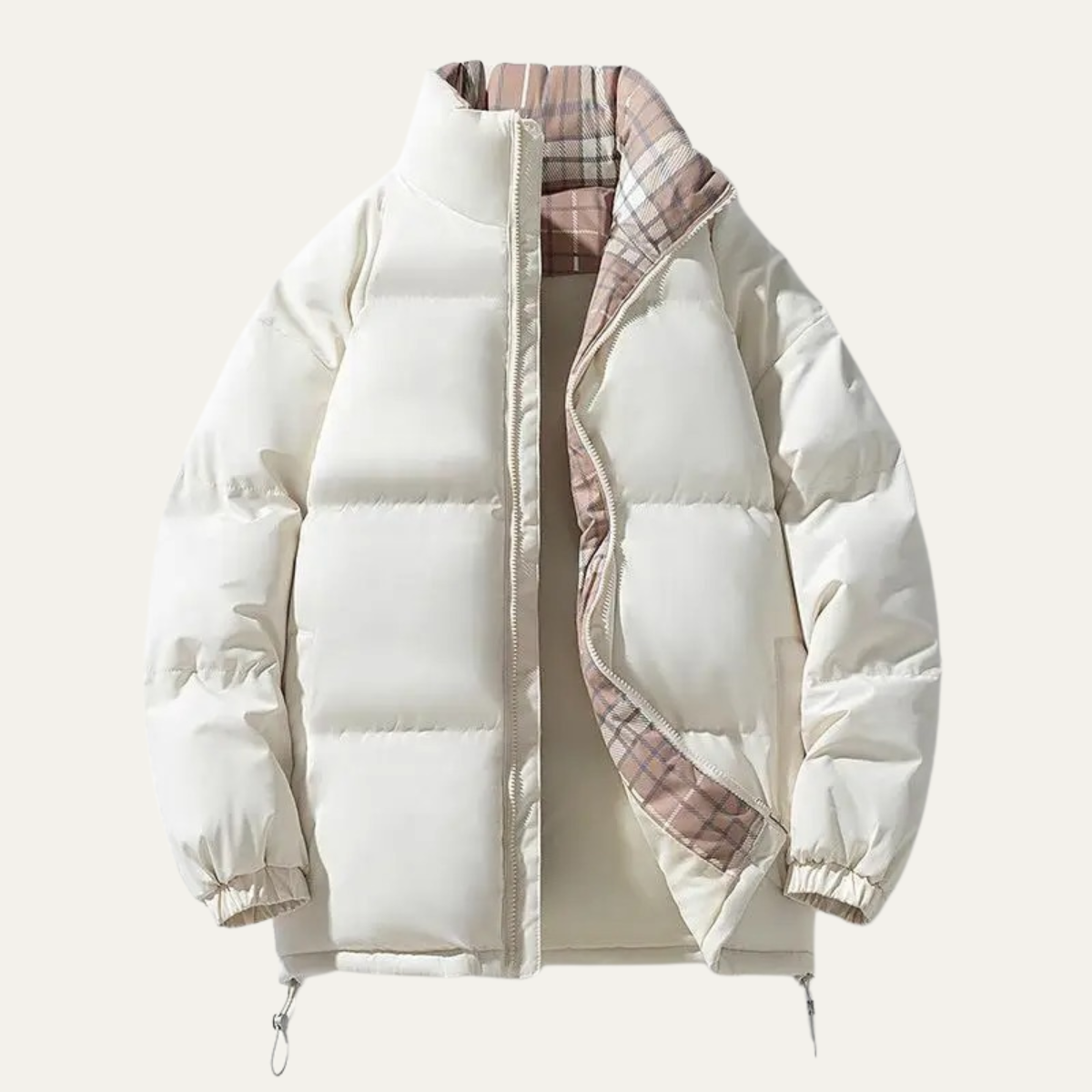 Warm Men's Puffer Coat with Stand Up Collar - Nocini