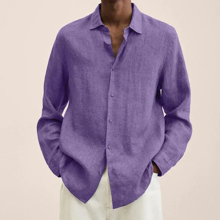 Versatile and lightweight linen shirt for men, elegantly styled