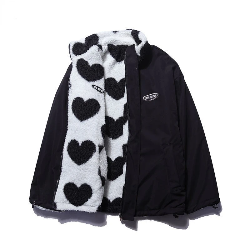 Women's Alice Coat: Romantic Double-Sided Heart Design
