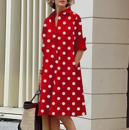 Women's solid-color shirt dress