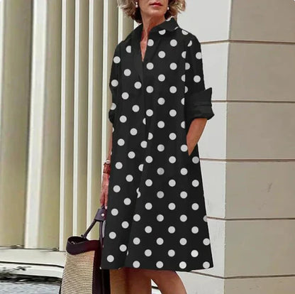 Women's solid-color shirt dress