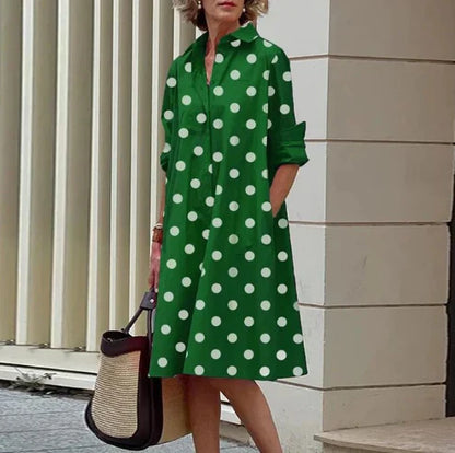 Women's solid-color shirt dress