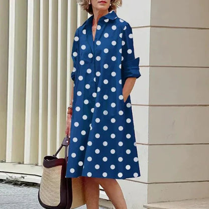 Women's solid-color shirt dress