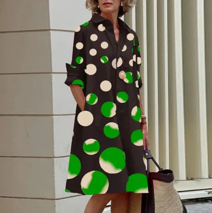 Women's solid-color shirt dress