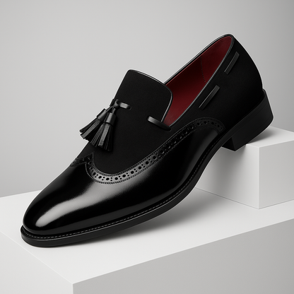 Bellano Men’s Tassel Loafers – Vintage Leather Slip-Ons