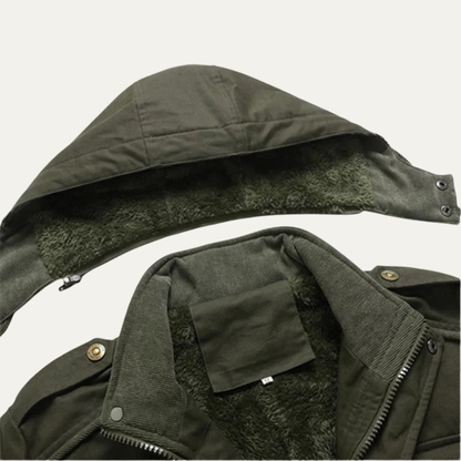 Waterproof Mens Hooded Cargo Parka with Extra Pockets