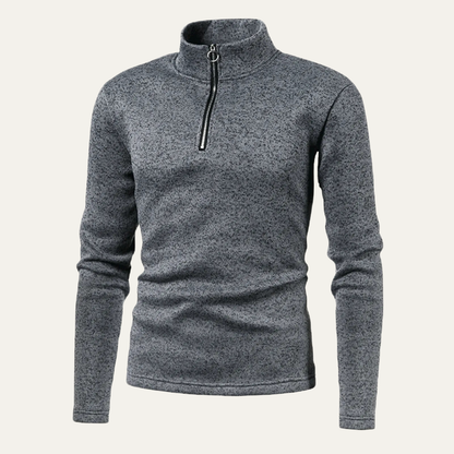 Warm Solid Color Zipper Neck Thick Winter Sweater