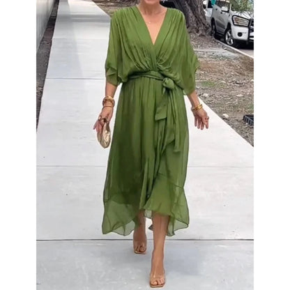 Women V-Neck Dress | Stylish Silk Chiffon