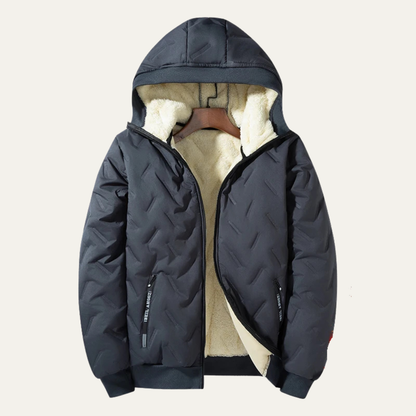 Warm Waterproof Men's Fleece Hooded Jacket