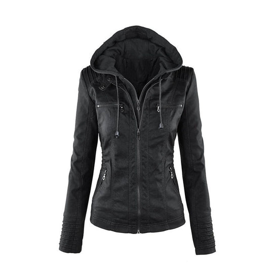 Chic Ladies Summer Leather Jacket Thin Design - Olytrend