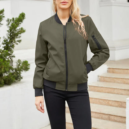 Women's Casual Bomber Jacket: Varcity Style