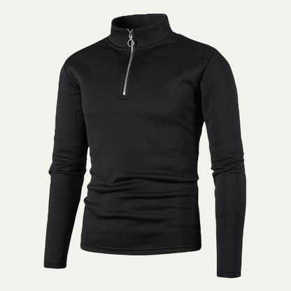 Warm Solid Color Zipper Neck Thick Winter Sweater