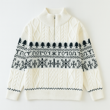 Warm Mens Nordic Knit Button Jacket - Nocini