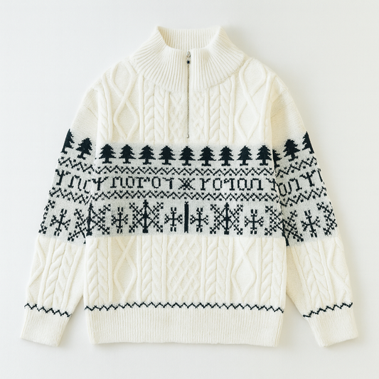 Warm Mens Nordic Knit Button Jacket - Nocini