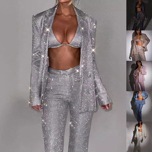 Women's suit set with sequins for special occasions