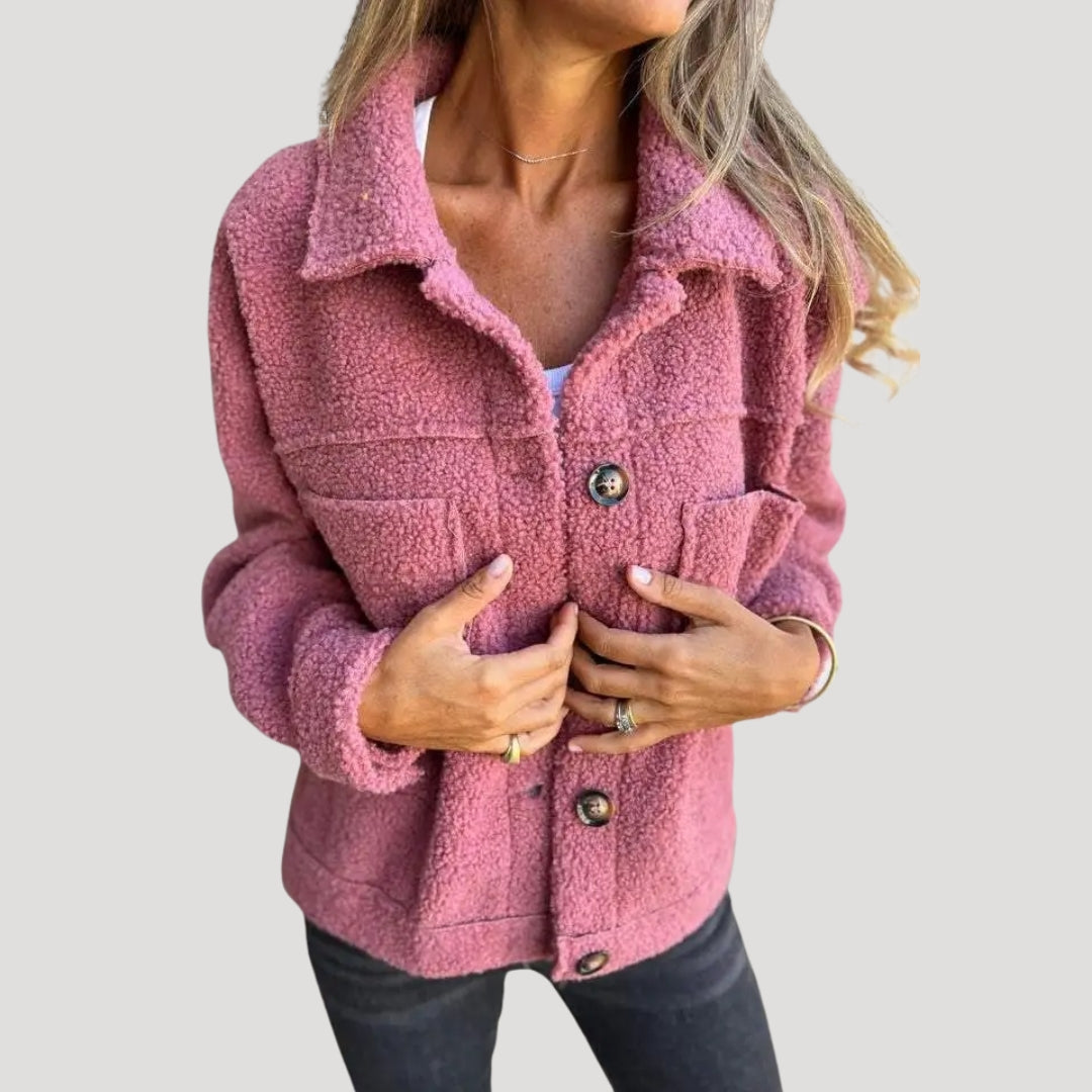 Women's Teddy Fleece Jacket – Fashionable Sherpa Transitional Jacket for Everyday and Leisure