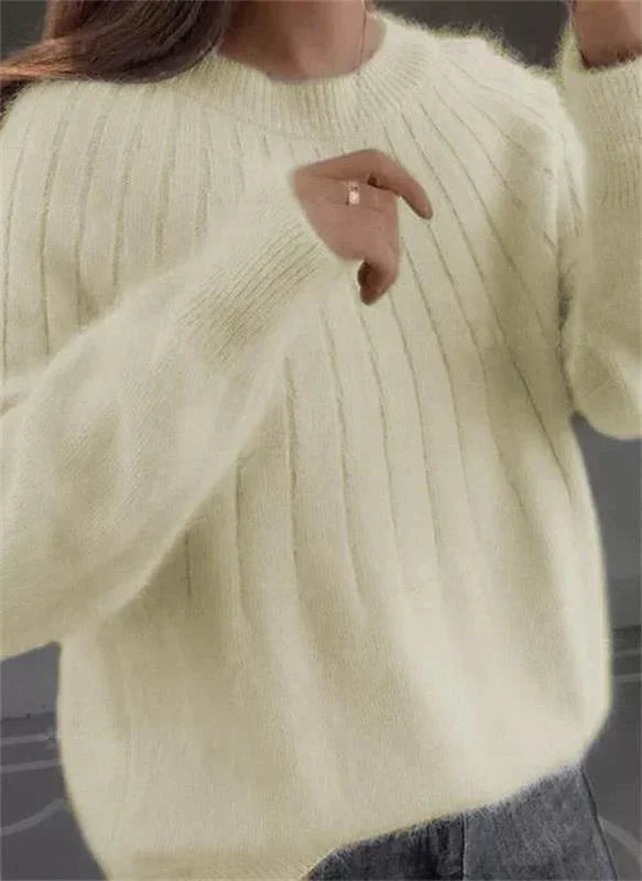 Women's ribbed knit sweater | Long sleeve