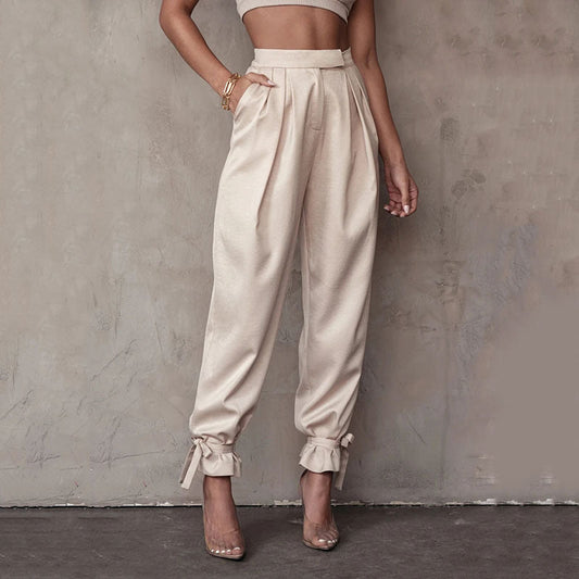 Beatrix | Wide Pants for Women with Bow made of Linen for Summer