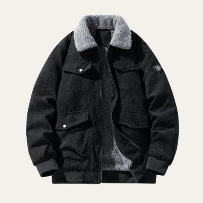 Warm Mens Corduroy Sherpa Lined Winter Coat