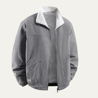 Warm Mens Corduroy Fleece Winter Coat Jacket