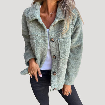 Women's Teddy Fleece Jacket – Fashionable Sherpa Transitional Jacket for Everyday and Leisure