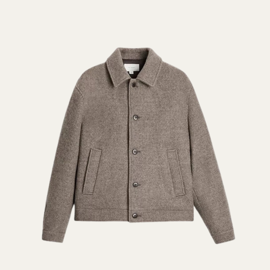 Warm Brown Mens Wool Coat - Nocini