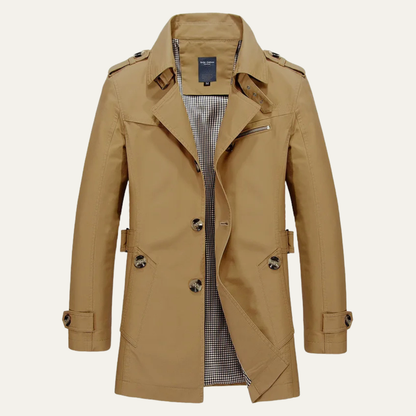 Waterproof Men's Classic Double Breasted Trench Coat