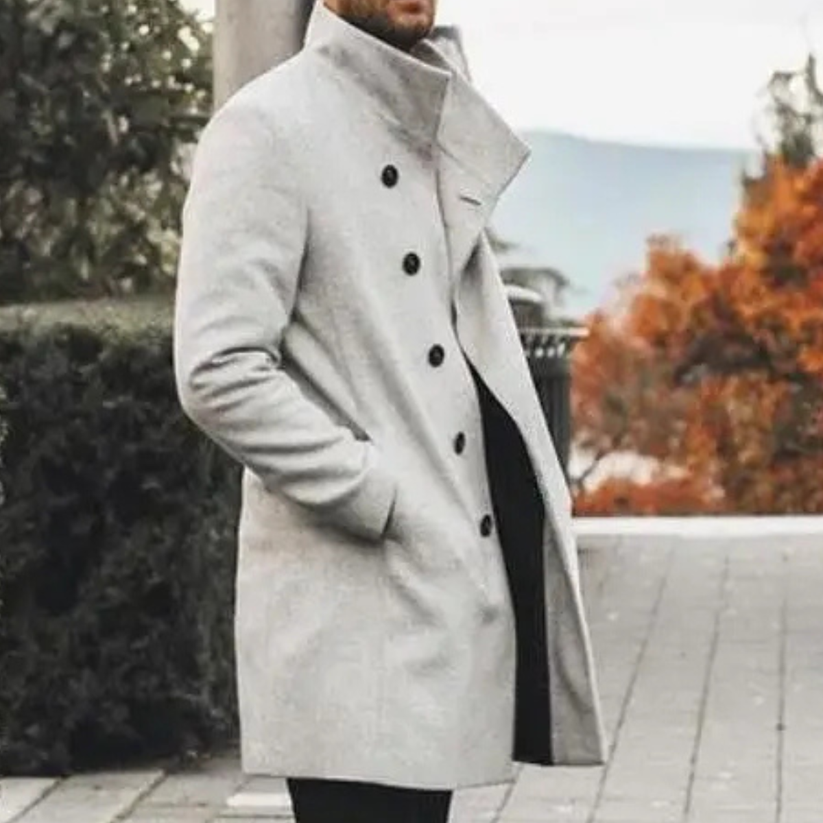 Warm Plaid Mens Winter Coat