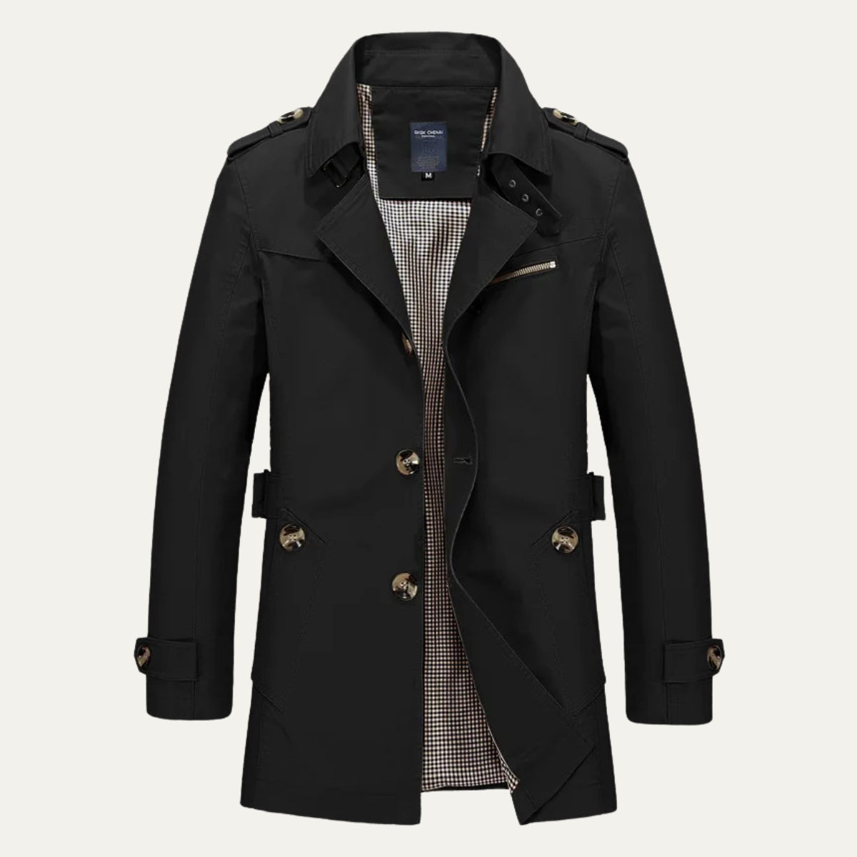 Waterproof Men's Classic Double Breasted Trench Coat