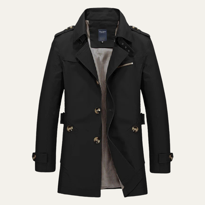 Waterproof Men's Classic Double Breasted Trench Coat