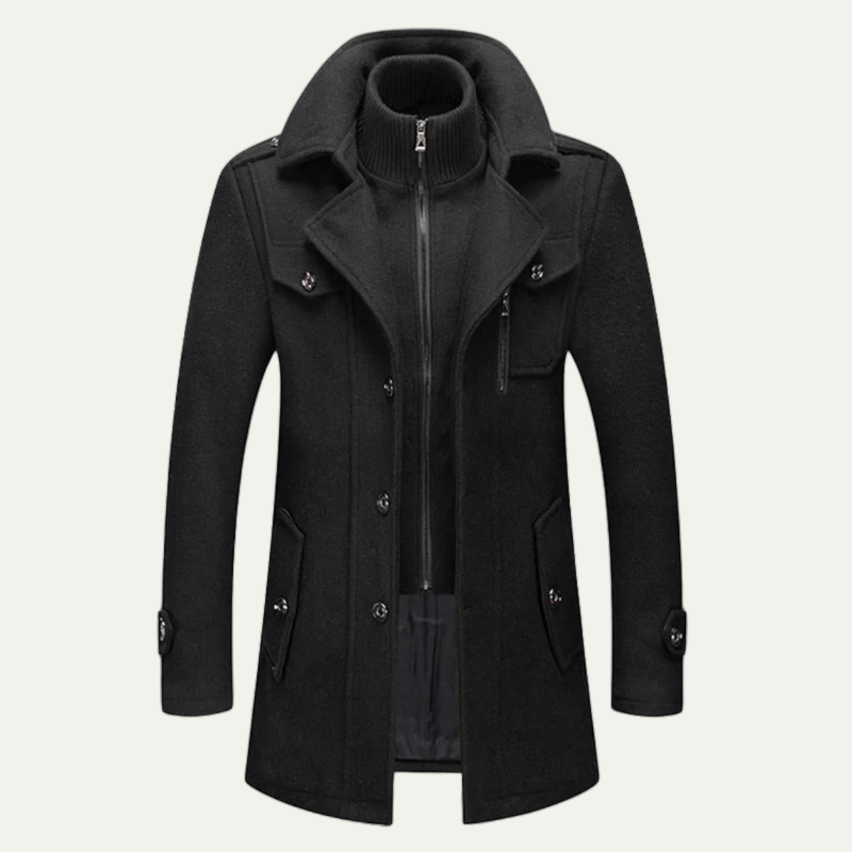 Warm Waterproof Men's Zip Up Winter Jacket
