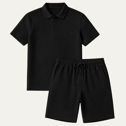 Breathable Mens Summer Polo Shorts Set - Casual Beach Wear - Nocini
