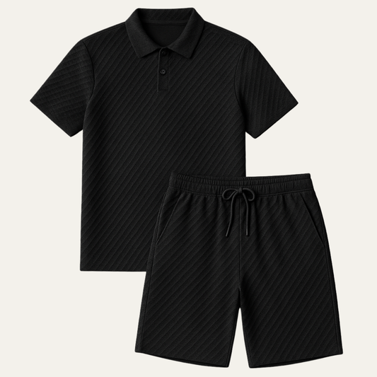 Breathable Mens Summer Polo Shorts Set - Casual Beach Wear - Nocini