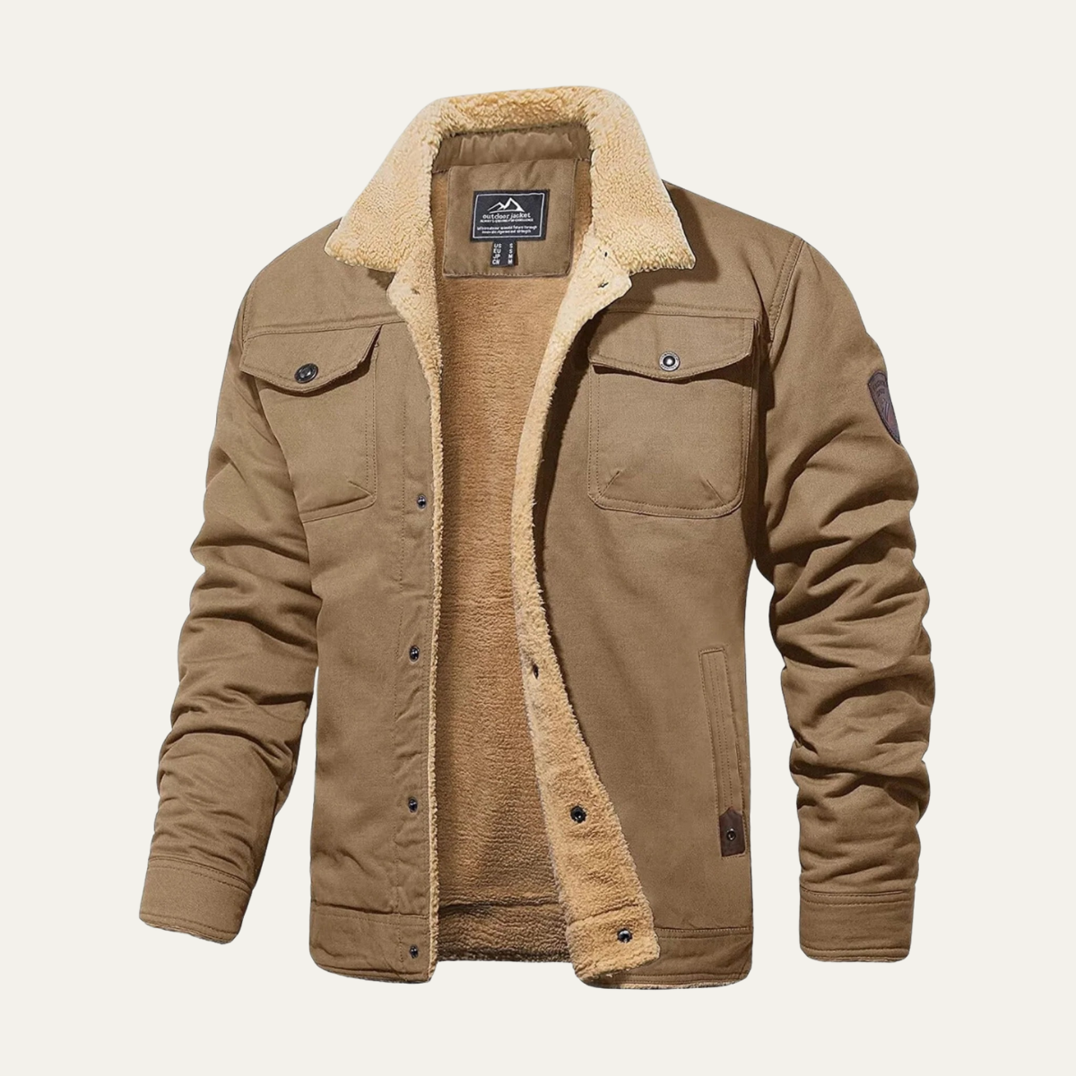 Warm Men's Fleece Lined Padded Bomber Jacket