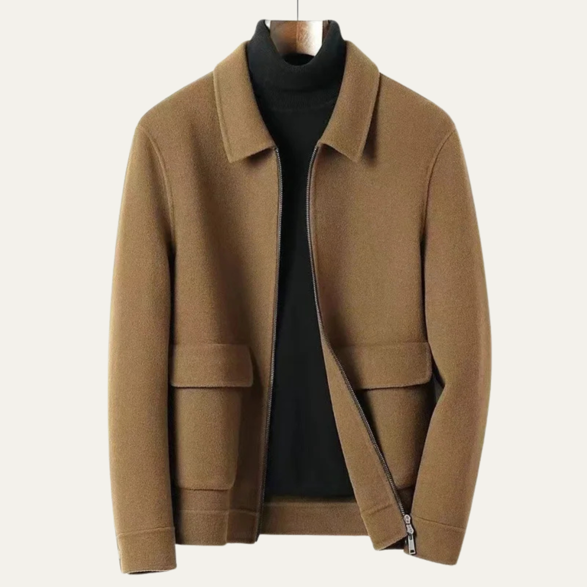 Warm Mens Quilted Zipper Winter Coat