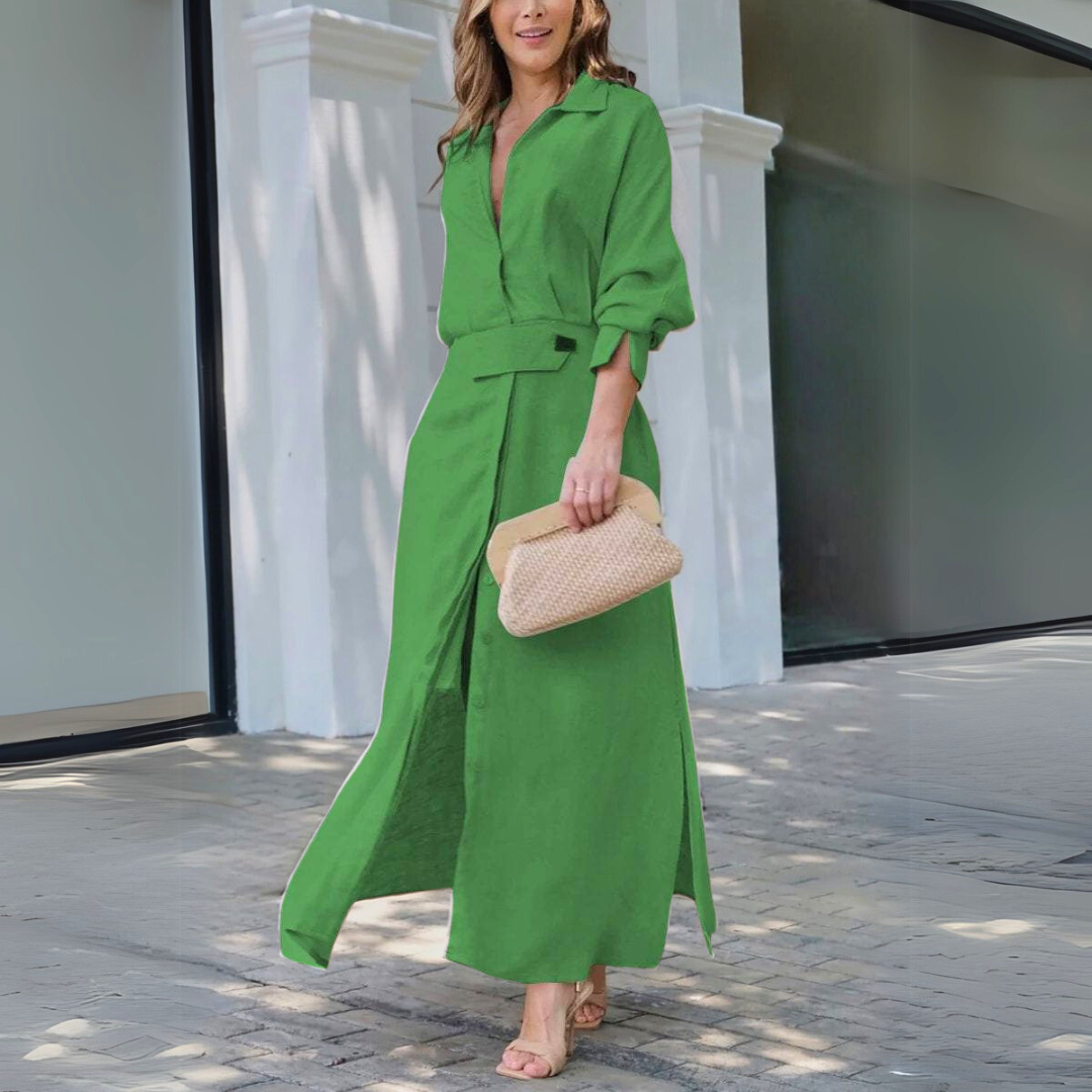 Beautiful Long V Neck Evening Dress