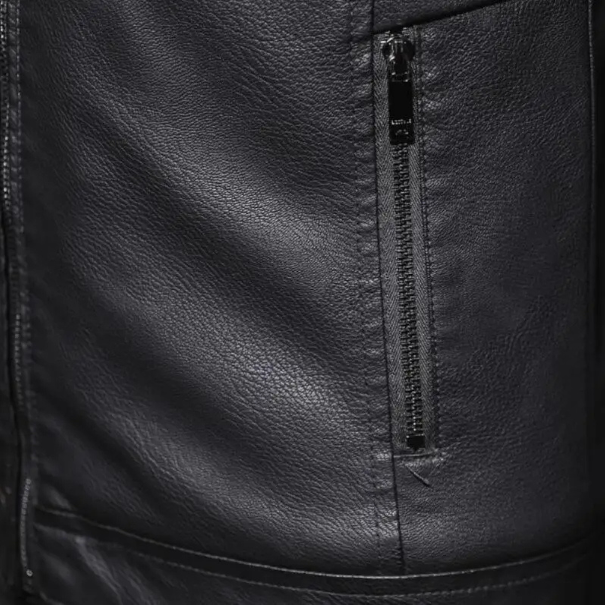 Warm Men's Faux Shearling Leather Winter Coat